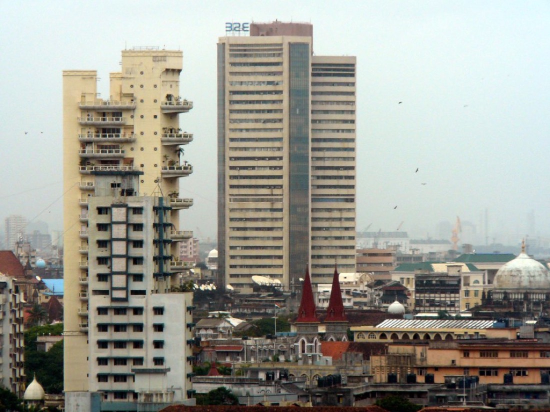 Phiroze Jeejeebhoy Towers in Mumbai, home of the BSE, where the National Stock Exchange's own shares list on 24 September 2026