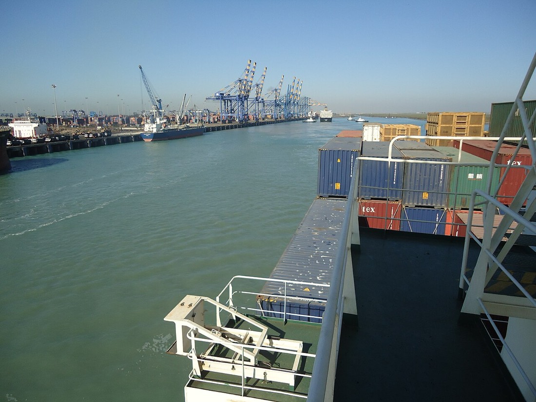 Container cranes at Mundra port in Gujarat, run by Adani Ports, one of the capital-heavy assets behind the Adani Group's Rs 94,834 crore FY26 EBITDA