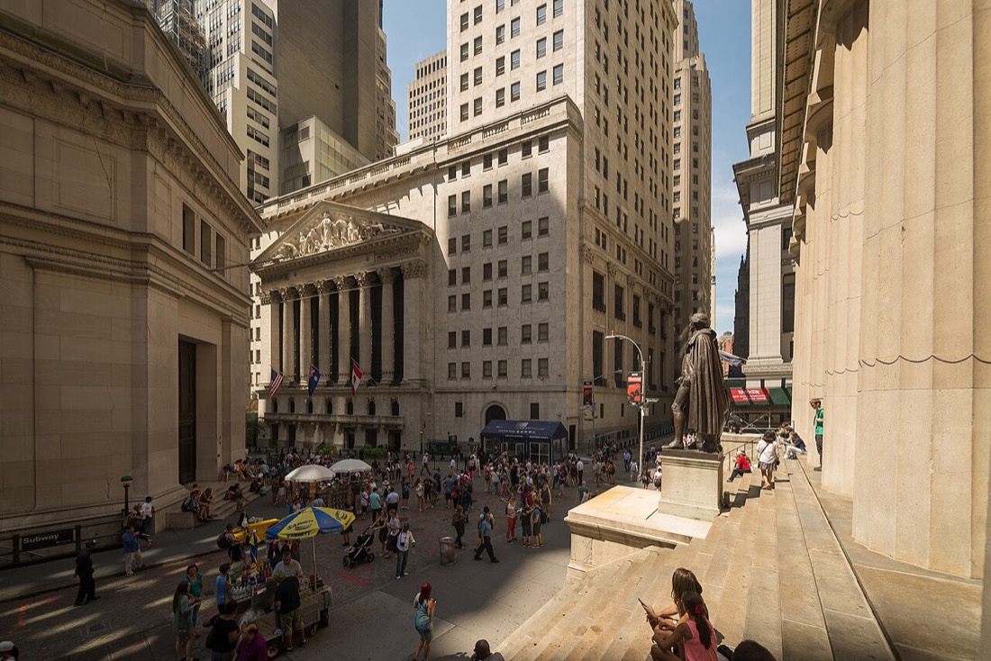 The New York Stock Exchange on Wall Street in Manhattan