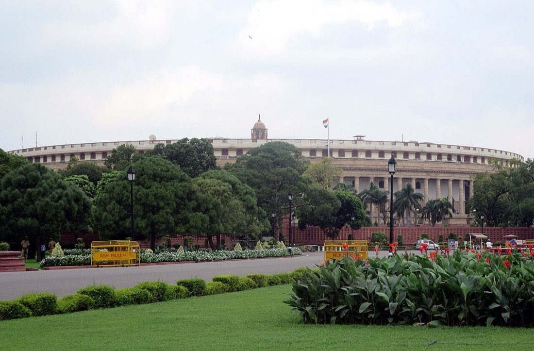 The old Parliament House, Sansad Bhavan, in New Delhi, where GST was launched at a midnight session in July 2017 before the GST 2.0 rate overhaul of September 2025