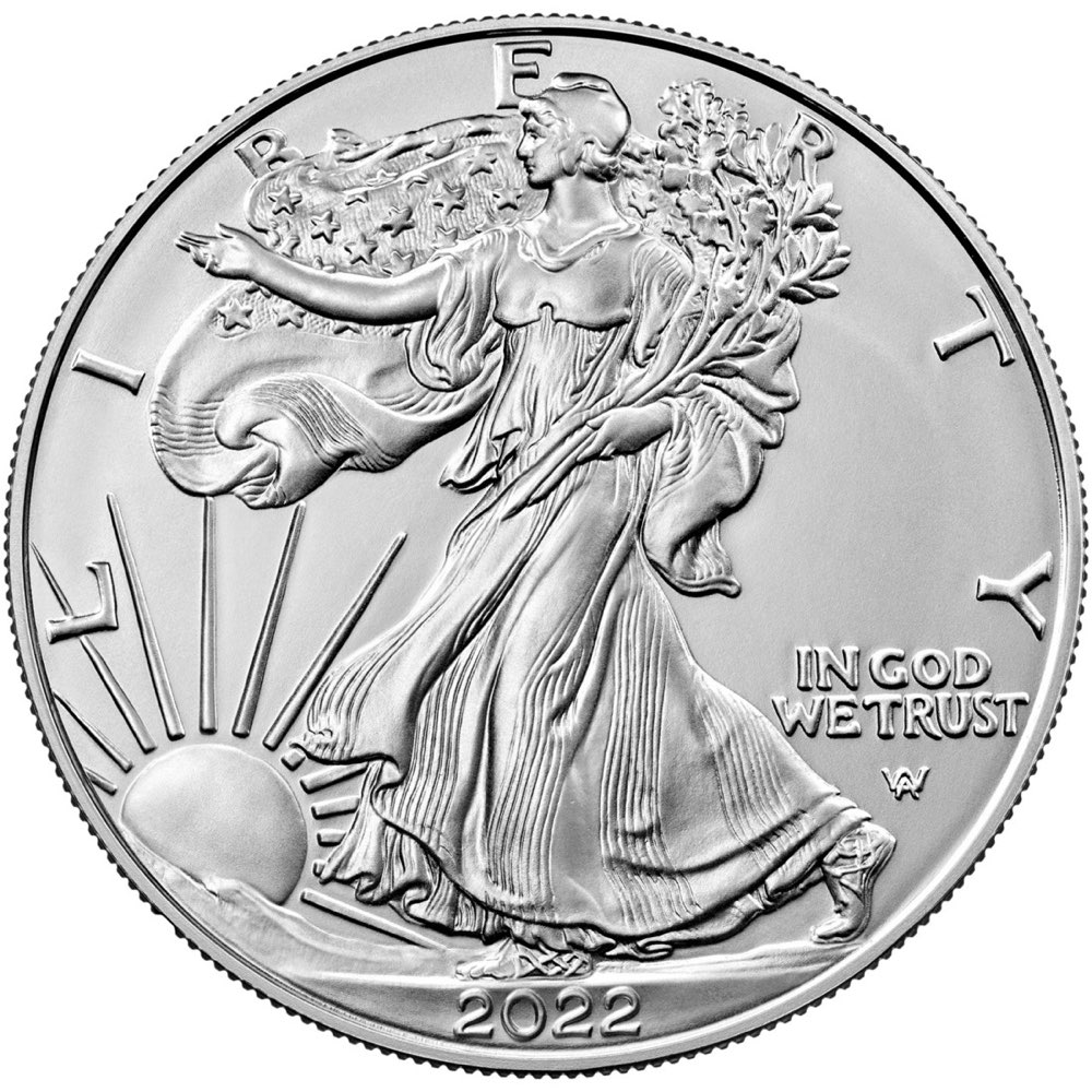 A one-ounce silver bullion coin